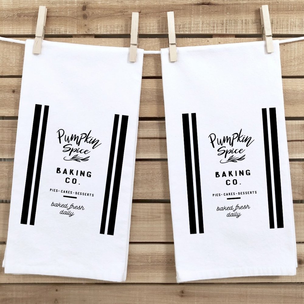 Tea Towels, New, Set of 2, Pumpkin Spice, Fall